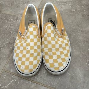 Yellow checkered Vans